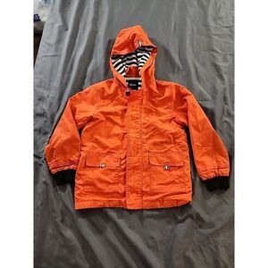 Hiheart Kids Windbreaker Jacket Zipper Front Hooded Orange Size‎ 4/5 EU 120
